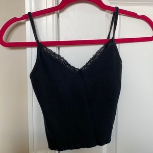 brandy melville black tank with lace detailing